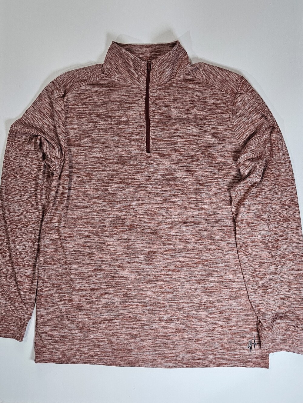 Guy Harvey 1/4 Zip Pullover Mens Medium Red White Space Dye Gorpcore